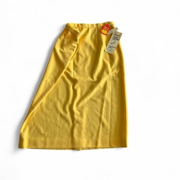 Vintage NWT Bleyle Yellow Cotton Mix Pencil Skirt - Picture 3 of 5